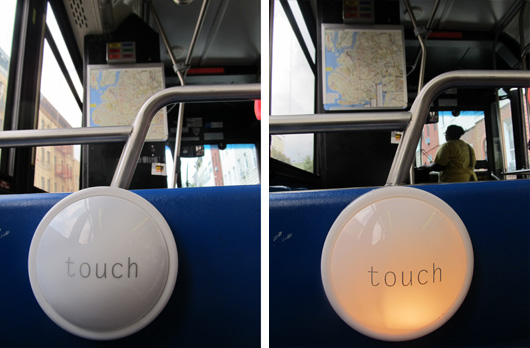 paperJAM touchlight on a bus