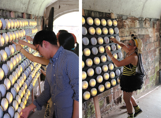 paperJAM, touch (off the grid), installation view, FIGMENT NYC, 2012.