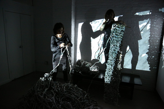 Knot Your Average Knit - exhibition at cWOW (featuring paperJAM)